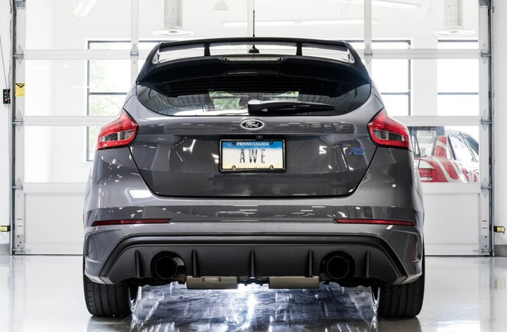 AWE Tuning Ford Focus RS Touring Edition Cat-back Exhaust - Resonated - Diamond Black Tips - Bull Strap