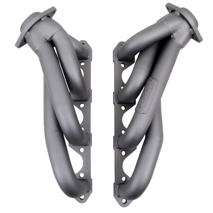 BBK 79-93 Mustang 5.0 Shorty Unequal Length Exhaust Headers - 1-5/8 Titanium Ceramic - Bull Strap