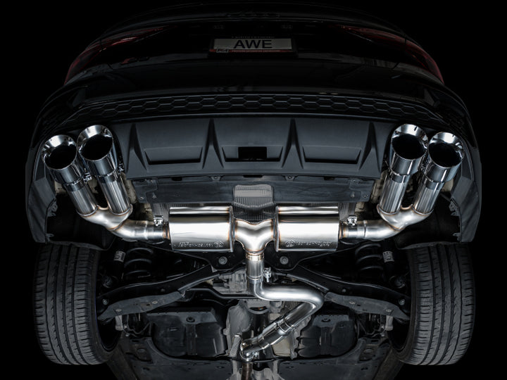 AWE 22-24 Audi 8Y S3 Touring Edition Exhaust - Chrome Silver Tips - Bull Strap