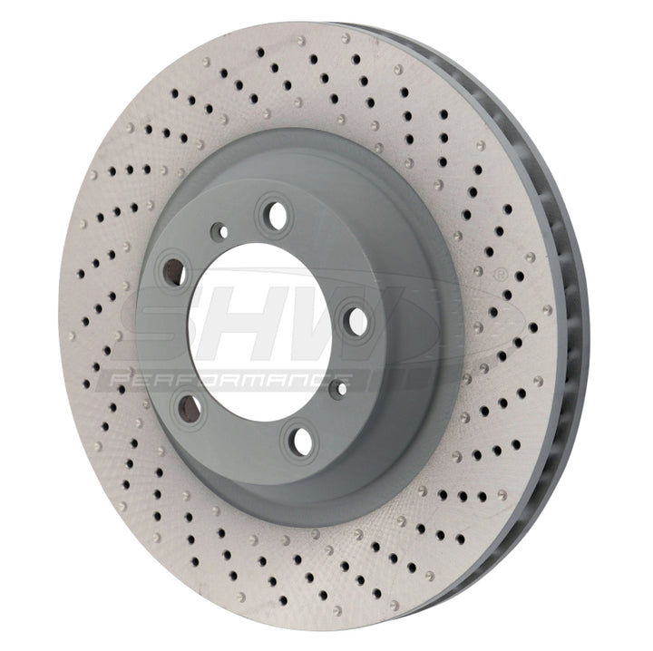 SHW 15-16 Porsche 911 Carrera 4 GTS w/o Ceramics Right Frt Drill-Dimp MB Brake Rotor (99135140401) - Bull Strap