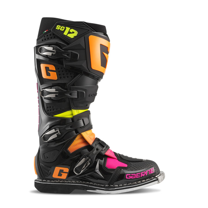 Gaerne SG12 Limited Edition Boot Black/Orange/Pink - Size 11 - Bull Strap