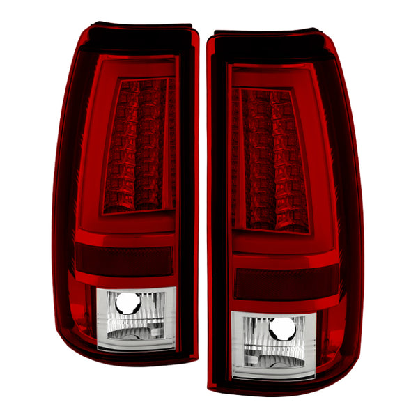 Spyder Chevy Silverado 1500/2500 99-02 Version 2 LED Tail Lights - Red Clear ALT-YD-CS99V2-LED-RC - Bull Strap