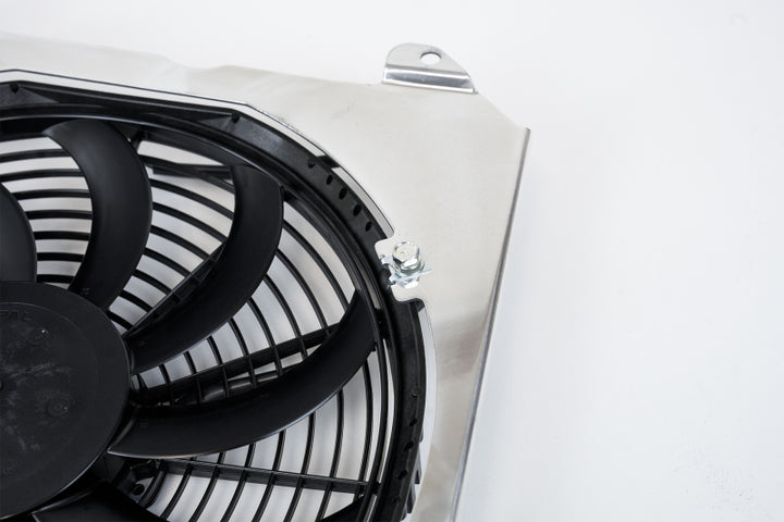 CSF 92-00 Honda Civic All-Aluminum Fan Shroud w/12in SPAL Fan - Bull Strap