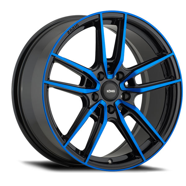 Konig Myth 19x8.5 5x114.3 ET40 Gloss Black w/ Blue Tinted Clearcoat - Bull Strap