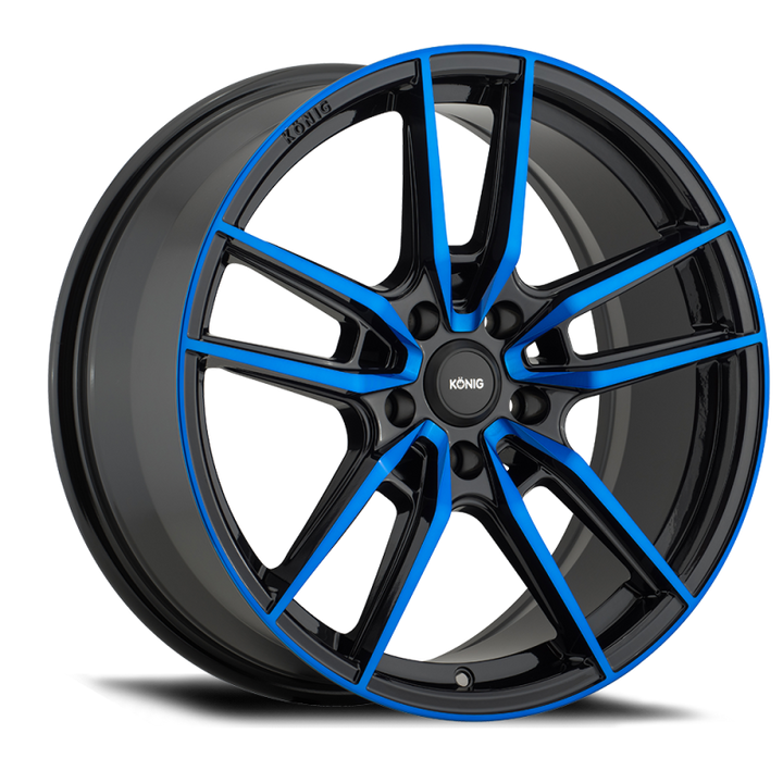Konig Myth 19x8.5 5x114.3 ET40 Gloss Black w/ Blue Tinted Clearcoat - Bull Strap