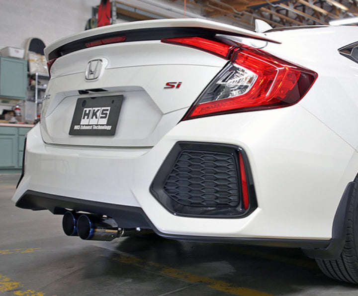 HKS 17+ Honda Civic Si Sedan (FC) Hi-Power Muffler Exhaust - Bull Strap