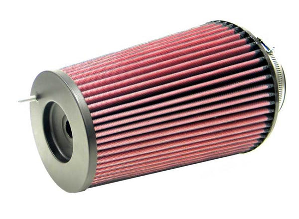 K&N Universal Filter Round Tapered 4in FlangeID / 6.625in Base OD / 5.25in Top OD / 9.5in Height - Bull Strap