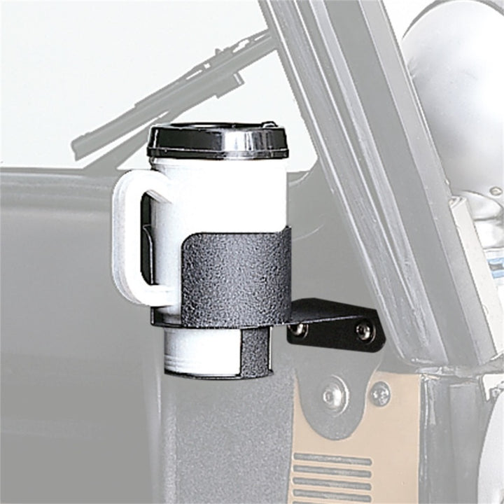 Rugged Ridge Cup Holder Windshield Mount 76-95 Jeep CJ / Jeep Wrangler - Bull Strap