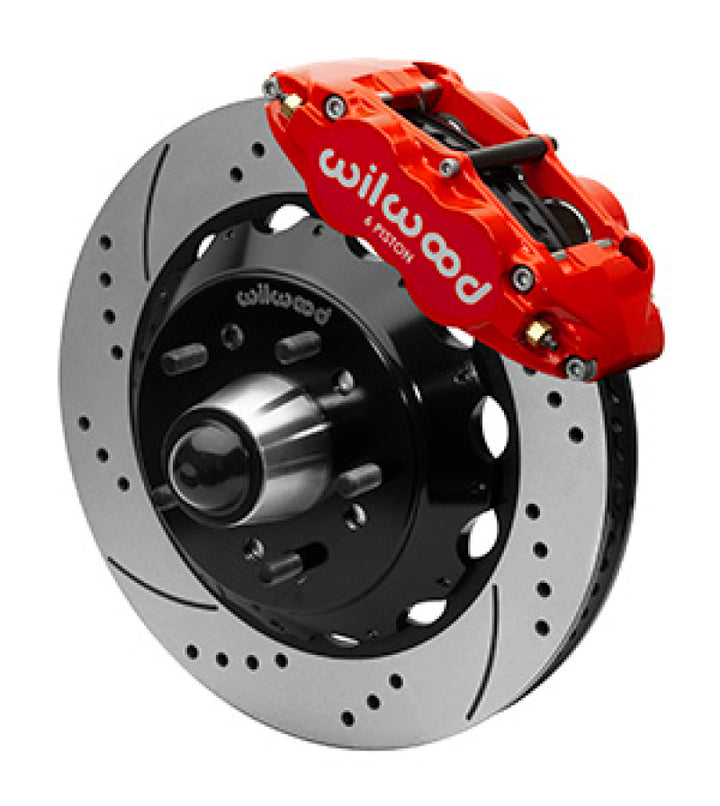 Wilwood Narrow Superlight 6R Front Truck Kit 14.00in Red 88-98 GMC Truck C1500/C2500 - Bull Strap