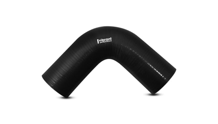 Vibrant 4 Ply Reinforced Silicone Elbow Connector - 2.25in I.D. - 90 deg. Elbow (BLACK) - Bull Strap