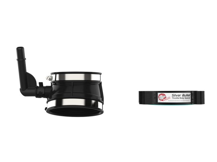 aFe 2020 Vette C8 Silver Bullet Aluminum Throttle Body Spacer / Works With Factory Intake Only - Blk - Bull Strap