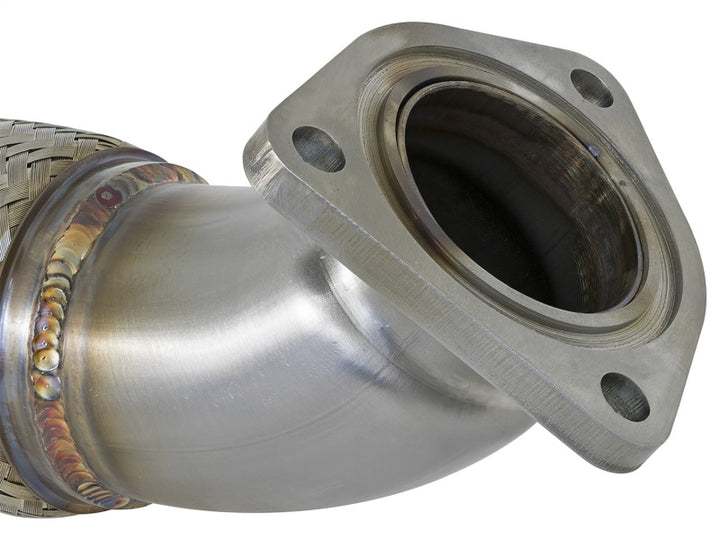 aFe Twisted Steel 3in Rear Down-Pipe/Mid Pipe 2017+ Honda Civic Type R I4 2.0L (t) - Bull Strap