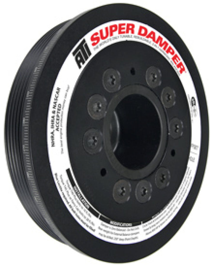 ATI Damper - 6.78in - Alum - 6 Grv - Mitsubishi Evo 8 - 4G63 - w/Integra Lower Cam Drive - Bull Strap