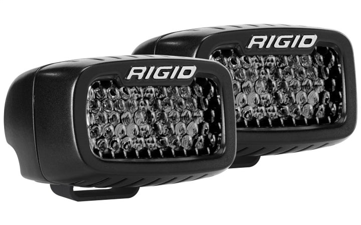 Rigid Industries SR-M Series PRO Midnight Edition - Spot - Diffused - Pair - Bull Strap