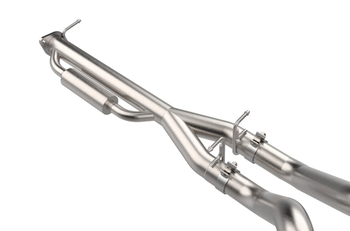 aFe 21-24 Ford F-150 Vulcan Series 3 IN to 3-1/2 IN Stainless Steel Cat-Back Exhaust System - Black - Bull Strap