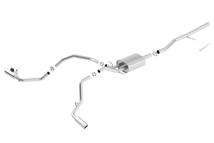 Borla 14 Chev/GMC Silverado/Sierra 1500 CC/SB C/B ATAK 3.5x2.25in Singl Rnd Rlld AnglCt Splt Sd - Bull Strap