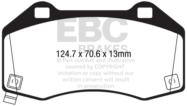 EBC 2016+ Mazda Miata MX-5 / 17-20 Fiat 124 Spider Abarth Yellowstuff Front Brake Pads - Bull Strap