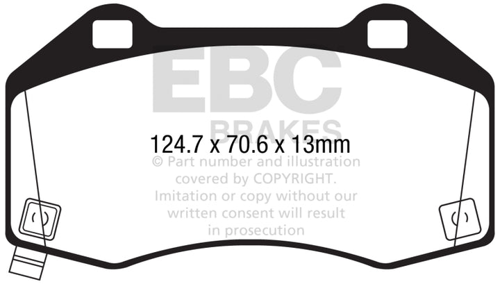 EBC 2016+ Mazda Miata MX-5 / 17-20 Fiat 124 Spider Abarth Yellowstuff Front Brake Pads - Bull Strap