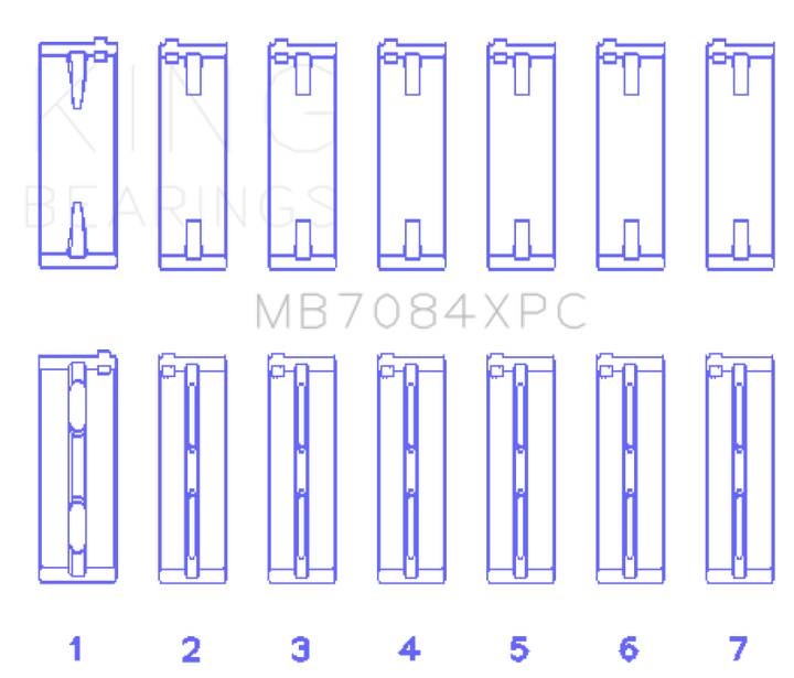 King Engine Bearings Toyota 2JZGE/2JZGTE 24V 3.0L (Size .026) pMaxKote Performance Main Bearing Set - Bull Strap