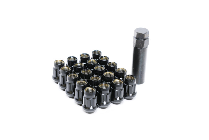 Wheel Mate Monster Lug 35 Short Lug Nut Set of 20 - Black 14x1.50 - Bull Strap