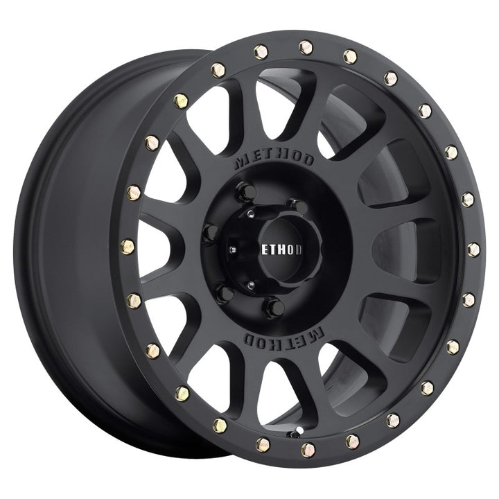 Method MR305 NV 18x9 0mm Offset 6x135 94mm CB Method Matte Black Street Loc Wheel - Bull Strap