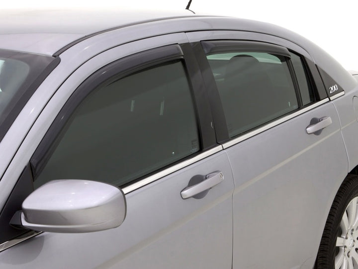 AVS 07-10 Chrysler Sebring Ventvisor In-Channel Front & Rear Window Deflectors 4pc - Smoke - Bull Strap