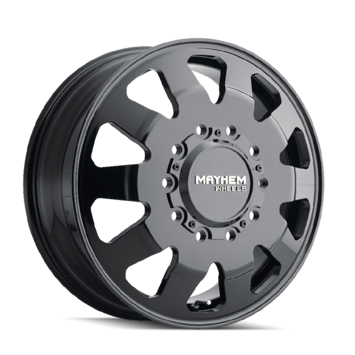 Mayhem 8181 Challenger Dually 22x8.25 / 10x225 BP / 169mm Offset / 170.1mm Hub Full Black Wheel - Bull Strap