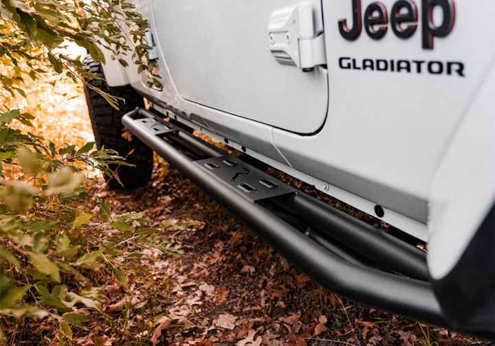 Rampage 20-22 Jeep Gladiator SRS Sidebar Rock Crawler Steps - Black - Bull Strap