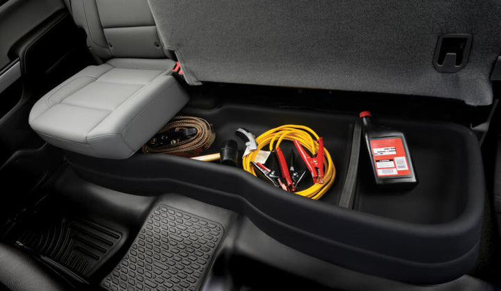 Husky Liners 14-21 Toyota Tundra Double Cab Under Seat Storage Box (w/o Factory Subwoofer) - Bull Strap