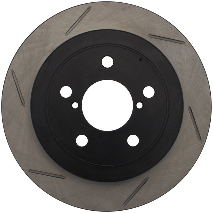StopTech Power Slot 02-05 WRX Rear Right SportStop Slotted Rotor - Bull Strap