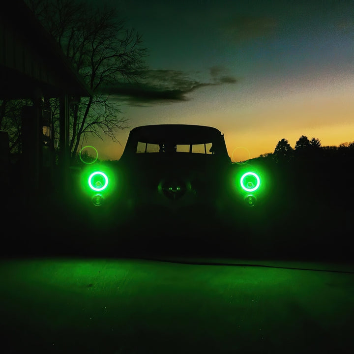 Oracle Pre-Installed Lights 7 IN. Sealed Beam - White Halo - Bull Strap