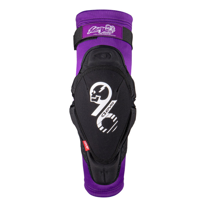 EVS Slayco96 Knee Guard Pair Purple/Black - Youth - Bull Strap