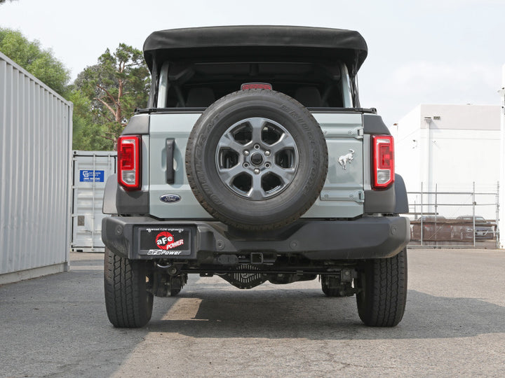 aFe Apollo GT Series 3in 409SS Cat-Back Ford Bronco 2021 L4 2.3L/V6 2.7L - Polished - Bull Strap