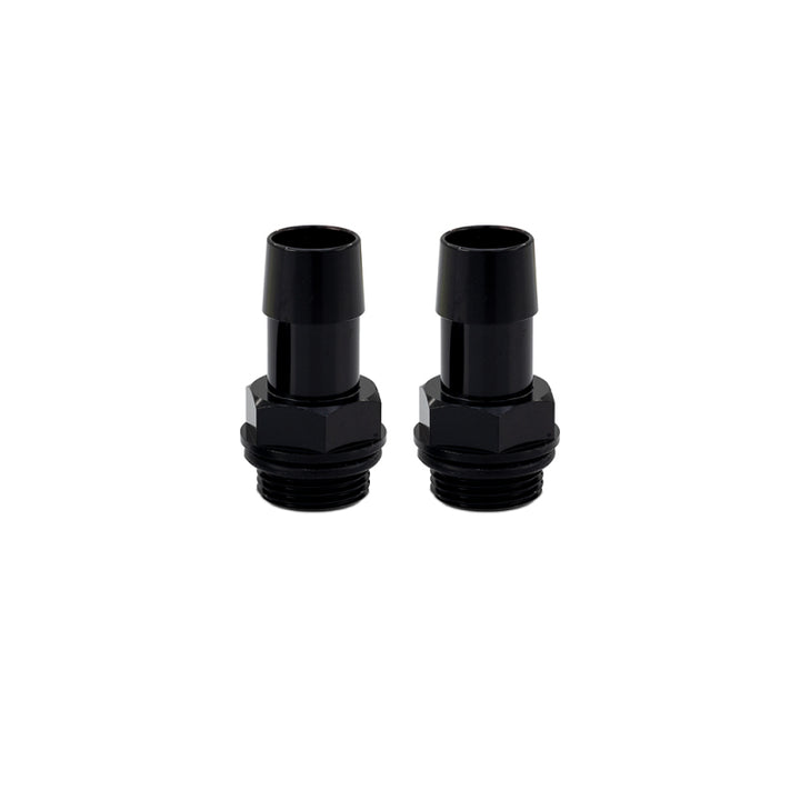 Mishimoto 2pcs. M20x1.5 5/8in Aluminum Catch Can Fittings - Black - Bull Strap