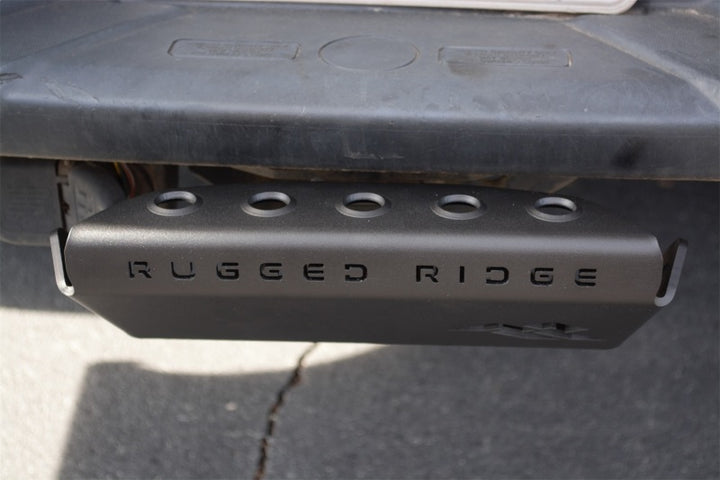 Rugged Ridge 07-23 Jeep Wrangler JK/JKU/JL/JLU & 20-23 Gladiator Hitch Skid Plate 2in. Rec - Tex Blk - Bull Strap
