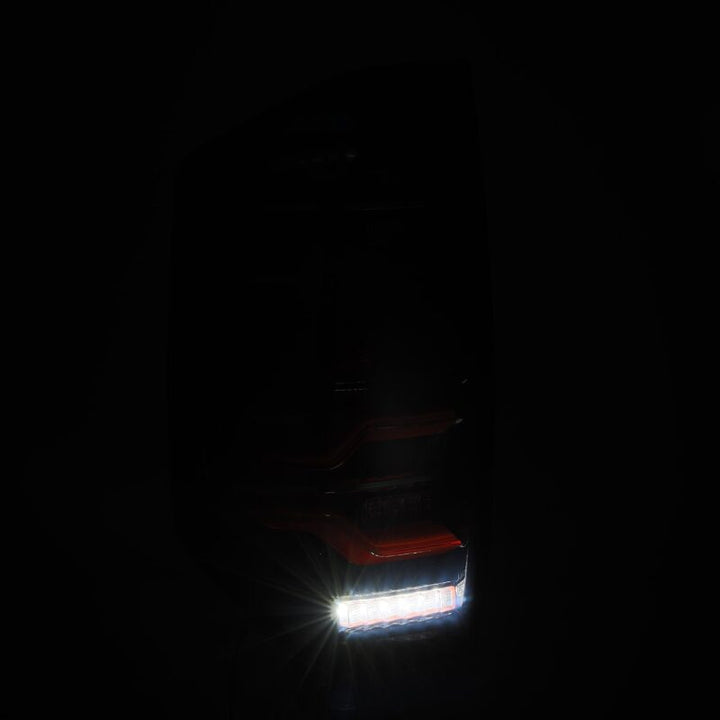 AlphaRex 14-21 Toyota Tundra LUXX LED Taillights Black/Red w/Activ Light/Seq Signal - Bull Strap