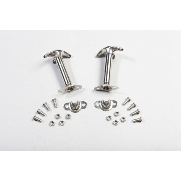Rugged Ridge 41-95 Jeep CJ / Jeep Wrangler Hood Catch Kit Stainless - Bull Strap