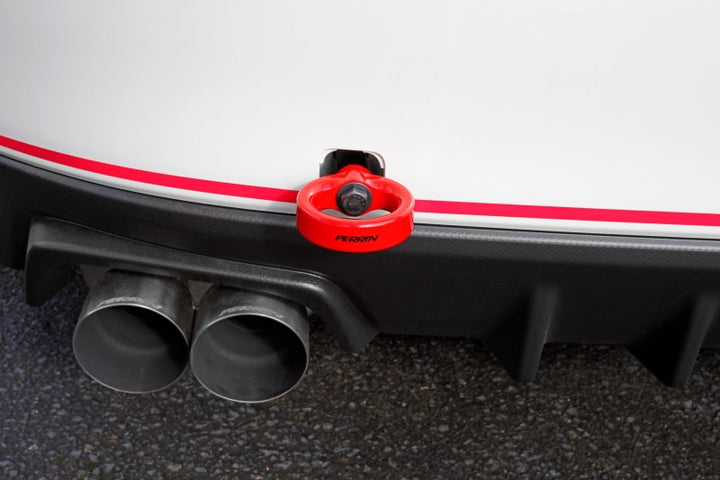 PERRIN 15-21 Subaru WRX/STI Tow Hook Kit (Rear) - Red - Bull Strap