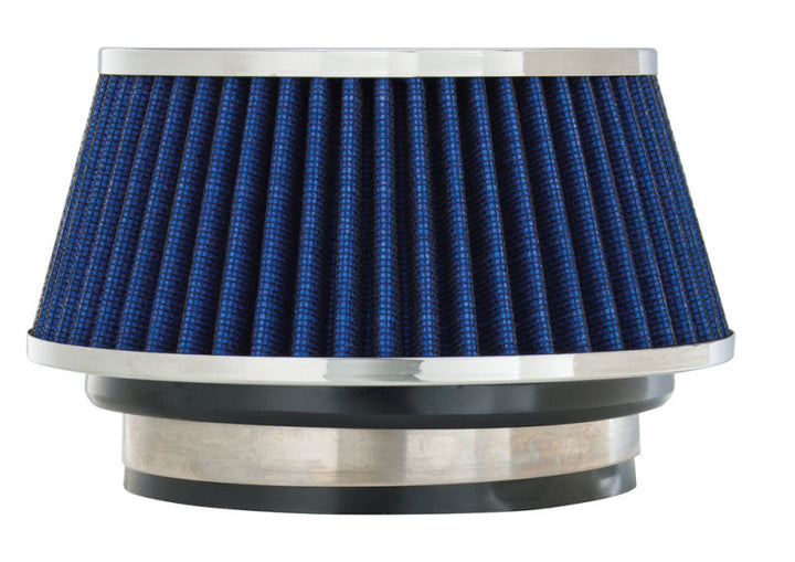 Spectre Adjustable Conical Air Filter 2-1/2in. Tall (Fits 3in. / 3-1/2in. / 4in. Tubes) - Blue - Bull Strap
