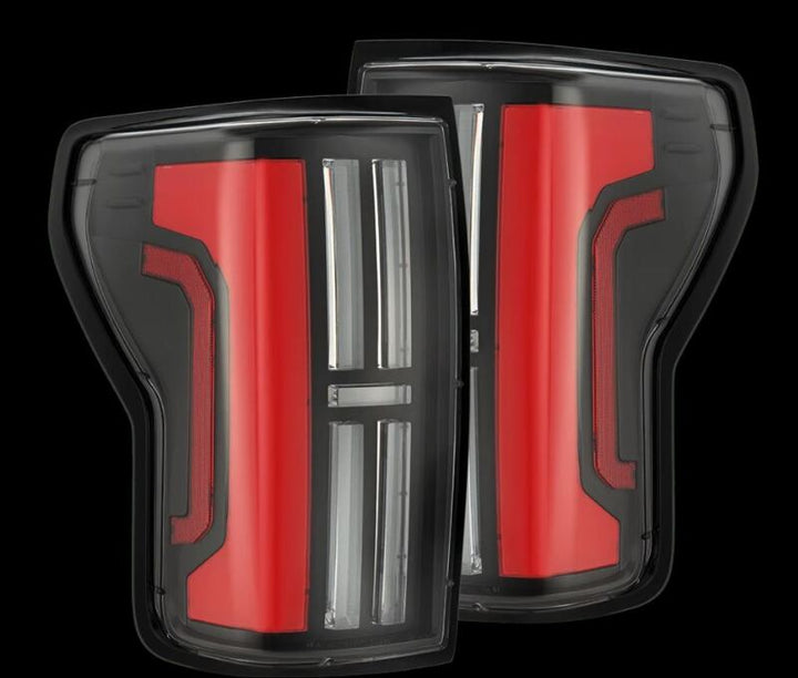 AlphaRex 07-13 Toyota Tundra Nova-Series LED Tail Lights - Black Red - Bull Strap