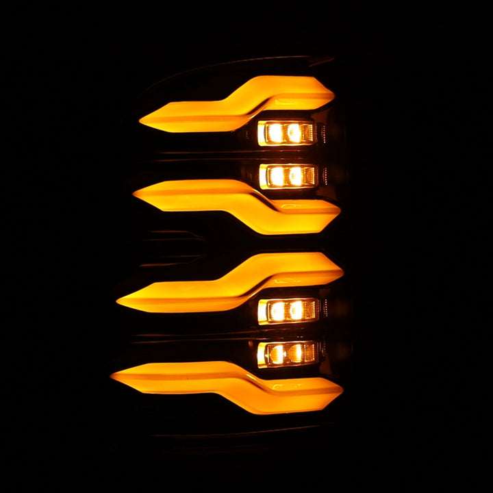 AlphaRex 09-18 Dodge Ram Luxx-Series LED Tail Lights Black w/ Activation Light & Sequential Signal - Bull Strap