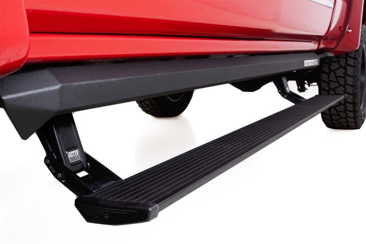 AMP Research 2014-2017 Chevrolet Silverado 1500 Crew Cab PowerStep XL - Black - Bull Strap