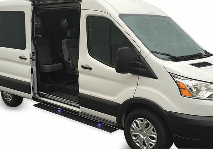 AMP Research 19-21 Mercedes Sprinter Van PowerStep - Black - Bull Strap