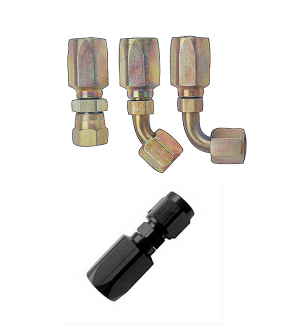 Fragola -6AN x 90 Degree Hose End - Power Steering - Bull Strap