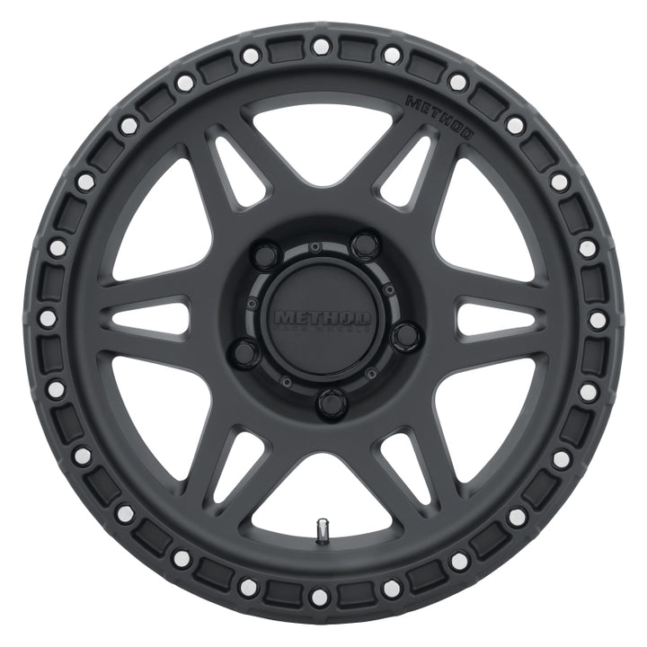 Method MR312 17x8.5 0mm Offset 5x150 110.5mm CB Matte Black Wheel - Bull Strap