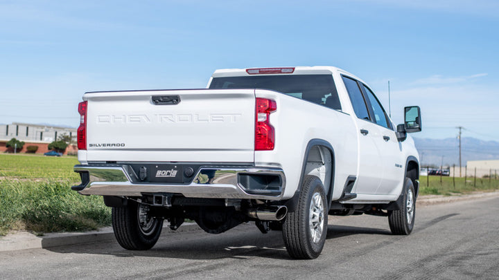Borla 20-22 Chevrolet/GMC Silverado/Sierra 6.6L T-304 SS Cat-Back S-Type Exhaust - Brushed - Bull Strap