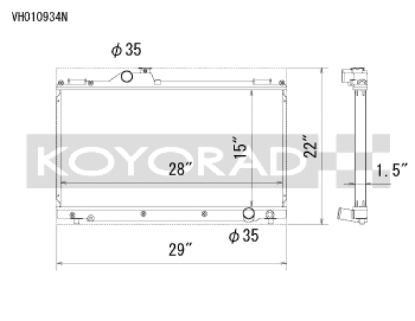 Koyorad 01-05 Lexus IS300 (w/ Manual Transmission) Racing Radiator - Bull Strap