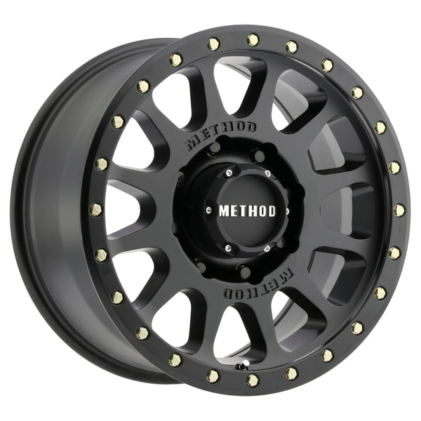 Method MR305 NV HD 18x9 +18mm Offset 8x180 130.81mm CB Matte Black Wheel - Bull Strap