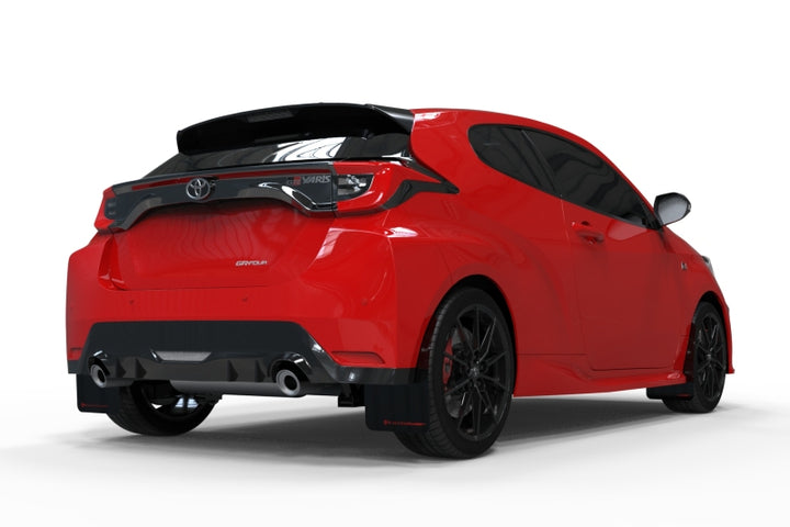Rally Armor 20-25 Toyota GR Yaris Black Mud Flap w/Red Logo - Bull Strap