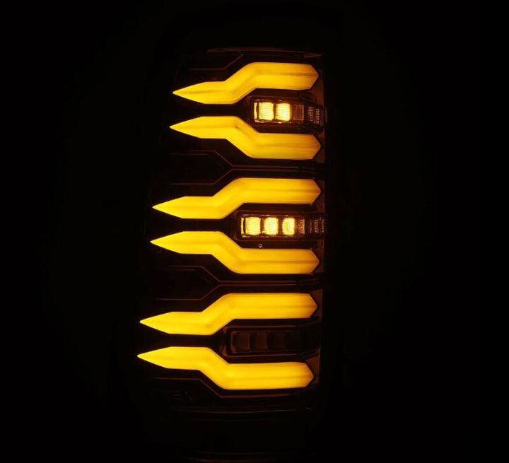 AlphaRex 99-06 Chevrolet Silverado Sierra LUXX-Series LED Tail Lights Alpha-Black - Bull Strap